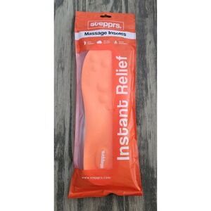 NEW! steppers Instant Relief Massage Insoles -  Orange Size US Men 8 Women 9